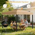 10'X10' Gazebo Canopy Top Replacement Double Tier Canopy Replacement Top Cover with Air Vent Grill Top Roof for, alternate