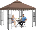 10'X10' Gazebo Canopy Top Replacement Double Tier Canopy Replacement Top Cover with Air Vent Grill Top Roof for