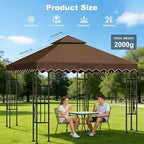 10'X10' Gazebo Canopy Top Replacement Double Tier Canopy Replacement Top Cover with Air Vent Grill Top Roof for, alternate