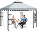 10'X10' Gazebo Canopy Top Replacement Double Tier Canopy Replacement Top Cover with Air Vent Grill Top Roof for