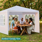 10'x10' Outdoor Canopy Tent, Party Tent with 3 Removable Sidewalls, Event Tents for Parties, Outside Waterproof, alternate