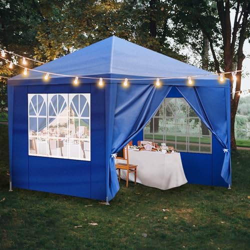 10'x10' Outdoor Canopy Tent, Party Tent with 4 Removable Sidewalls, Event Tents for Parties, Outside Waterproof