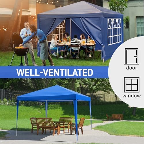 10'x10' Outdoor Canopy Tent, Party Tent with 4 Removable Sidewalls, Event Tents for Parties, Outside Waterproof, alternate
