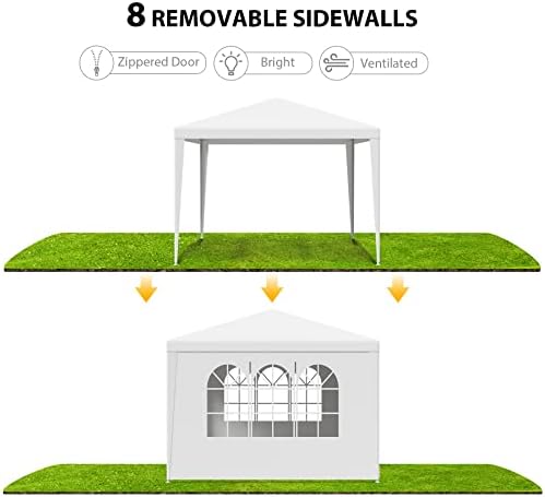10'x10' Outdoor Canopy Tent Patio Camping Gazebo Storage Shelter Pavilion Cater Party Wedding BBQ Events Tent, alternate view