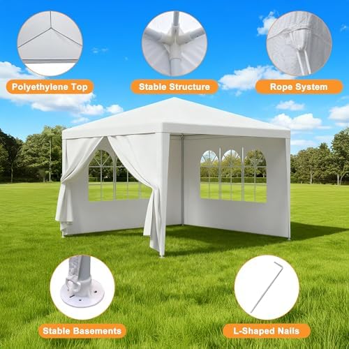 10'x10' Outdoor Canopy Tent Patio Camping Gazebo Storage Shelter Pavilion Cater Party Wedding BBQ Events Tent, alternate view