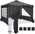 10'x10' Pop Up Canopy Tent Straight Leg Commercial Instant Canopy Pop Up Canopy with Sidewalls Outdoor Sun Shade