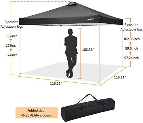 10'x10' Pop Up Canopy Tent Straight Leg Commercial Instant Canopy Pop Up Canopy with Sidewalls Outdoor Sun Shade, alternate