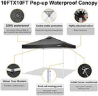 10'x10' Pop Up Canopy Tent Straight Leg Commercial Instant Canopy Pop Up Canopy with Sidewalls Outdoor Sun Shade, alternate