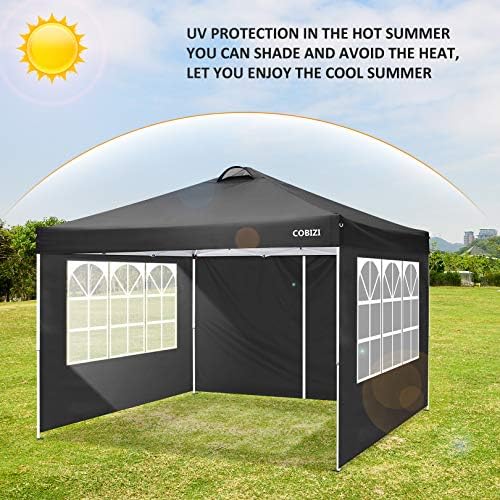 10'x10' Pop Up Canopy Tent Straight Leg Commercial Instant Canopy Pop Up Canopy with Sidewalls Outdoor Sun Shade, alternate