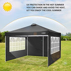 10'x10' Pop Up Canopy Tent Straight Leg Commercial Instant Canopy Pop Up Canopy with Sidewalls Outdoor Sun Shade, alternate