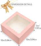 10"x10"x5" Cake Box, 36 Sets Pink Cake Box with Window & 36 Sets 10" Pink Cake Round Boards, for Cake, Treat, alternate view