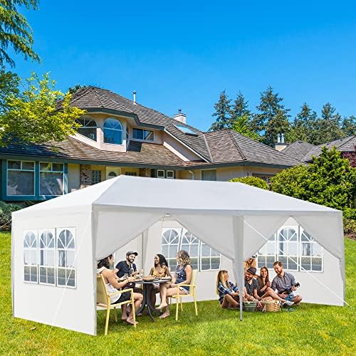 10'x20' Canopy Tent with 6 Removable Sidewalls Windows, Heavy Duty Party Tent, Large Outdoor Wedding Tent Canopy, alternate