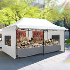10'x20' Heavy Duty Pop up Canopy Tent with 3 Removable Sidewalls