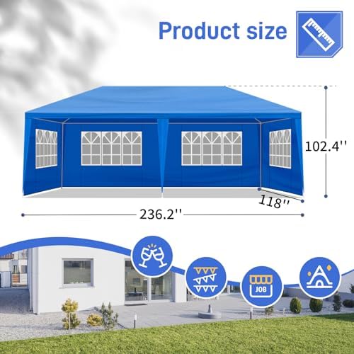 10'x20' Outdoor Canopy Tent, Party Tent with 6 Removable Sidewalls, Event Tents for Parties, Outside Waterproof, alternate