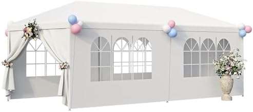 10'x20' Outdoor Canopy Tent Wedding Party Tent with Removable Sidewalls Heavy Duty Waterproof Gazebo Patio