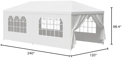 10'x20' Outdoor Canopy Tent Wedding Party Tent with Removable Sidewalls Heavy Duty Waterproof Gazebo Patio, alternate view 3