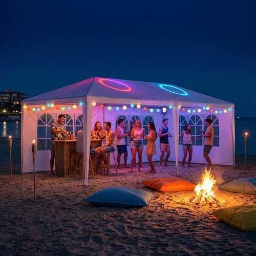 10'x20' Outdoor Canopy Tent Wedding Party Tent with Removable Sidewalls Heavy Duty Waterproof Gazebo Patio, alternate view 6