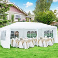 10'x20' Outdoor Canopy Tent, White Wedding Party Tent with 6 Removable Sidewalls & Carrying Bag, Heavy Duty
