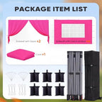 10'x20' Pop Up Canopy Tent with Sidewalls in Fuchsia, alternate view 7