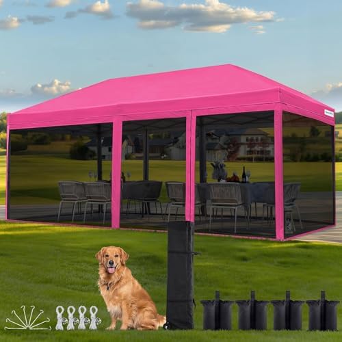 10'x20' Pop up Screened Canopy Tent with Mosquito Netting