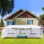 10'x30' Canopy Tent with 5 Removable Sidewalls Windows, Heavy Duty Party Tent, Large Outdoor Wedding Tents