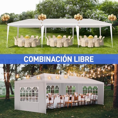 10'x30' Canopy Tent with 5 Removable Sidewalls Windows, Heavy Duty Party Tent, Large Outdoor Wedding Tents, alternate view 4