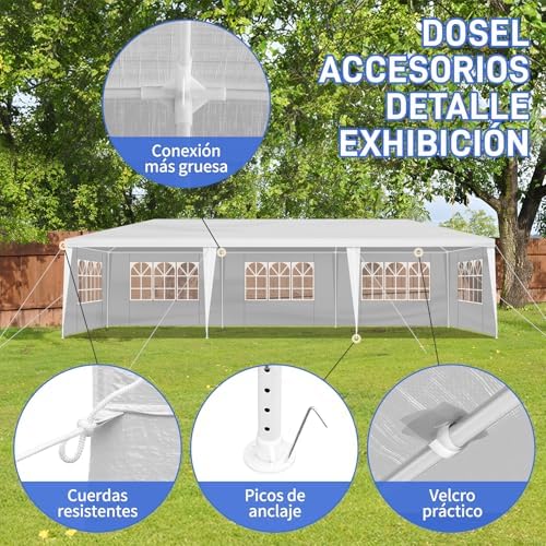 10'x30' Canopy Tent with 5 Removable Sidewalls Windows, Heavy Duty Party Tent, Large Outdoor Wedding Tents, alternate view 5