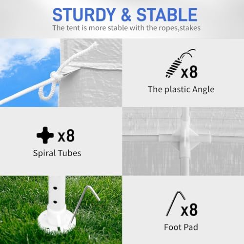 10'x30' Canopy Tent with 5 Removable Sidewalls Windows, Heavy Duty Party Tent, Large Outdoor Wedding Tents, alternate view 7