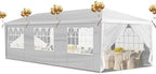 10'x30' Canopy Tent with 8 Removable Sidewalls Windows, Heavy Duty Party Tent, Large Outdoor Wedding Tent Canopy