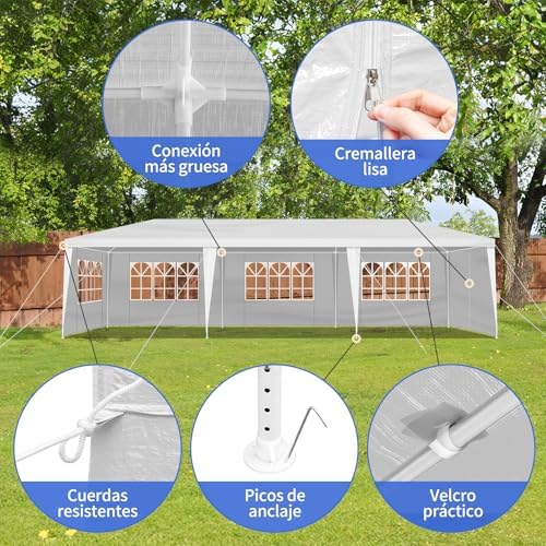 10'x30' Canopy Tent with 8 Removable Sidewalls Windows, Heavy Duty Party Tent, Large Outdoor Wedding Tent Canopy, alternate