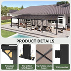 10’x30’ Gazebo with Aluminum Frame & Polycarbonate Panel, Black in Black, alternate view 3