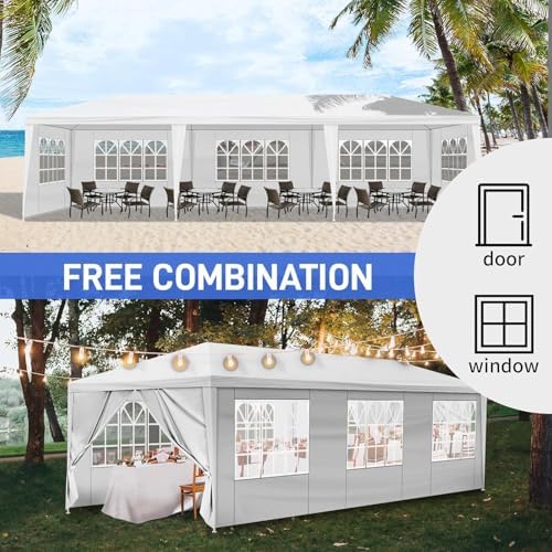 10'x30' Outdoor Canopy Tent, Party Tent with 7 Removable Sidewalls, Event Tents for Parties, Outside Waterproof, alternate