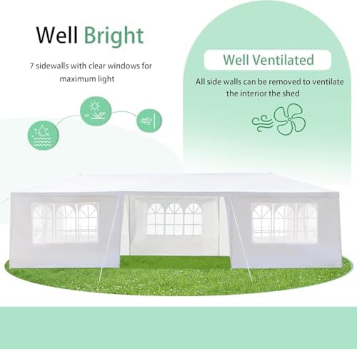 10'x30' Outdoor Canopy Tent, Party Tent with 7 Removable Sidewalls, Event Tents for Parties, Outside Waterproof, alternate