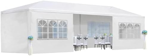 10'x30' Party Tent, Outdoor Wedding Tents with 5 Removable Sidewalls, Gazebo Shelter for Parties Patio, Outside