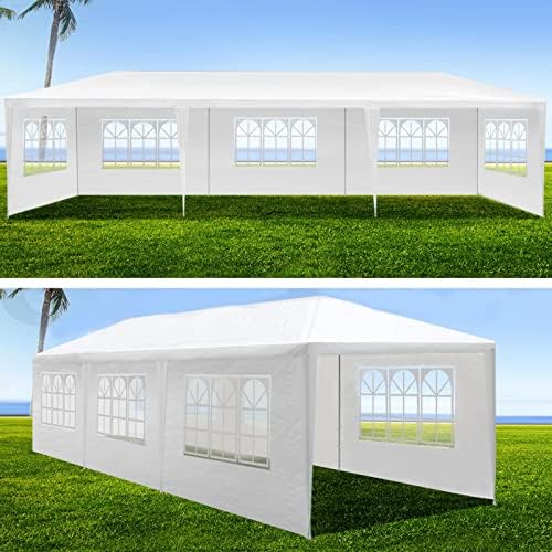 10'x30' Party Tent, Outdoor Wedding Tents with 5 Removable Sidewalls, Gazebo Shelter for Parties Patio, Outside, alternate