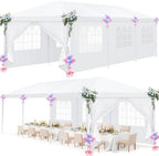 10'x30' Party Tent with Removable Sidewalls, Large Canopy Tent for Weddings, BBQ, Parties, Patio Camping Gazebo