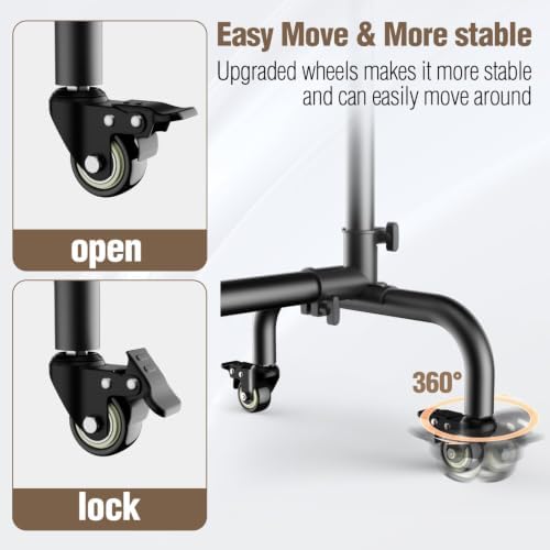 10 x7.5ft Rolling Backdrop Stand with Wheels, Adjustable and Moveable in 10 x7.5ft, alternate view 4