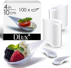 100 4-in Tear Drop Mini Appetizer Plates, White in 4"x2" in White (100 dishes), alternate view 2