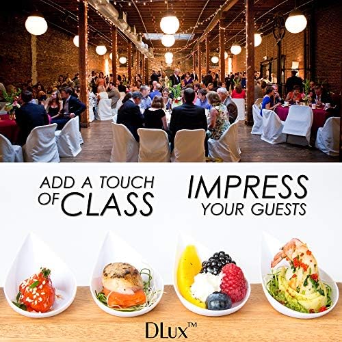 100 4-in Tear Drop Mini Appetizer Plates, White in 4"x2" in White (100 dishes), alternate view 5