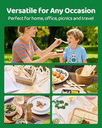 100% Bamboo Disposable Cutlery Set - 120 Mix (60 Forks,60 Spoons) in Natural Bamboo, alternate view 6
