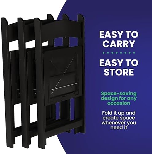 100 Black Resin Folding Chairs, Stackable Event & Party Chairs, 800 LB Weight Capacity, Indoor Outdoor in Black, alternate