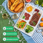 100% Compostable 5 Compartment Plates Disposable 12.5 Inch 100 Pack in 12.5 in compartment plates 100 count in, alternate