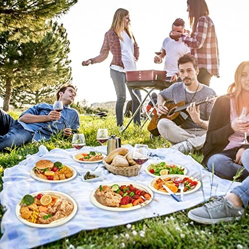 100% Compostable Oval Paper Plates 12 inch 300 Pack, White in Extra Large in 12 in White, alternate view 7