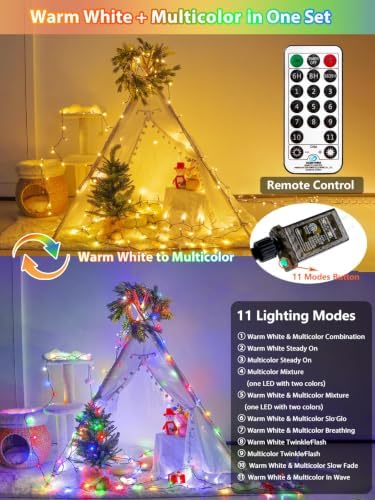 100 LED 42.8FT Connectable Color Changing Christmas Light with Remote Timer, alternate view 2