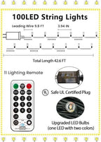 100 LED 42.8FT Connectable Color Changing Christmas Light with Remote Timer, alternate view 7