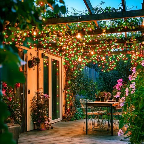 100 LED Connectable Red and Green Christmas Lights with 8 Modes in Red Green, alternate view 2