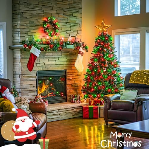 100 LED Connectable Red and Green Christmas Lights with 8 Modes in Red Green, alternate view 4