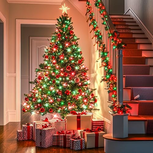 100 LED Connectable Red and Green Christmas Lights with 8 Modes in Red Green, alternate view 6
