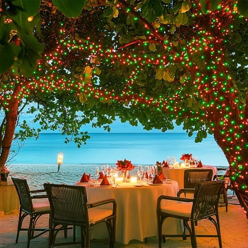100 LED Connectable Red and Green Christmas Lights with 8 Modes in Red Green, alternate view 7
