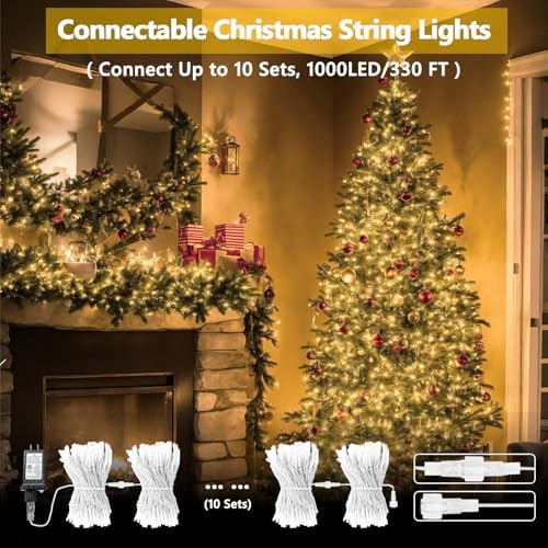 100 LED Connectable String Lights, 33FT Christmas Lights Outdoor Indoor, alternate view 2